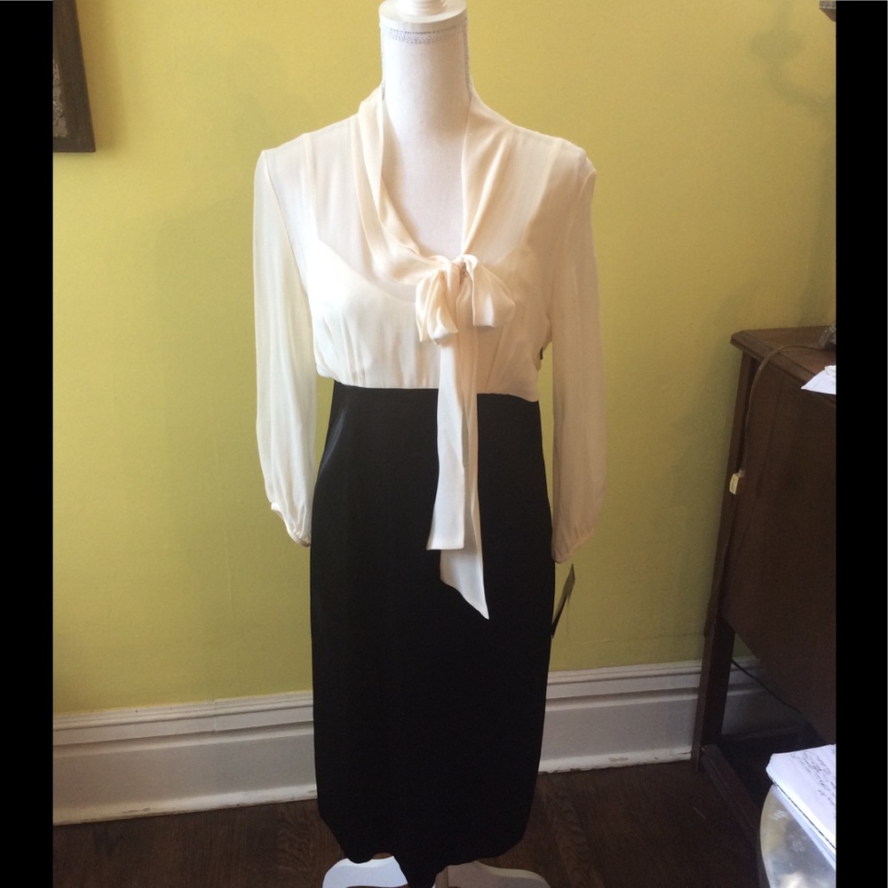 NWT Donna Ricco Cream & Black Dress size 6